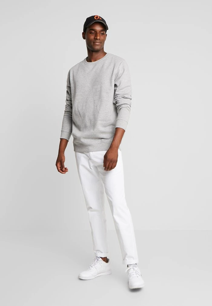 Nouveau ❤️ Solid MORGAN CREW - Sweatshirt - Light Grey ✔️ 2 Nouveau ❤️ Solid MORGAN CREW - Sweatshirt - Light Grey ✔️ – Image 2