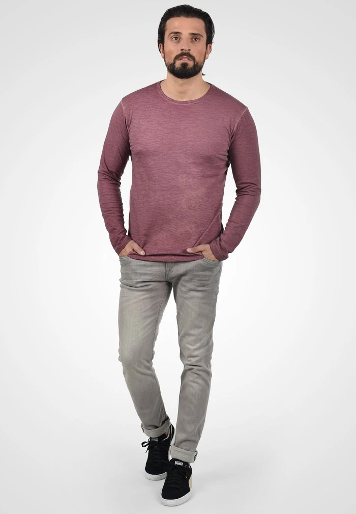 Promo đ„ Solid SDCONNER - T-shirt à Manches Longues - Wine Red â 2 Promo đ„ Solid SDCONNER - T-shirt à Manches Longues - Wine Red â â Image 2