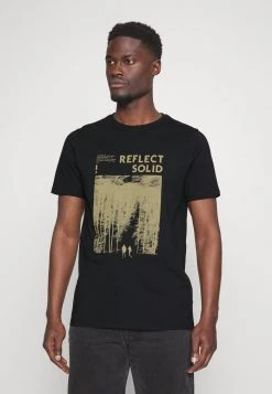 Remise 😉 Solid ARCHIE - T-shirt Imprimé - True Black 😍