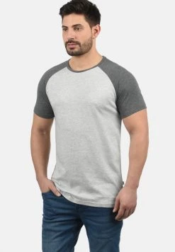 Nouveau ❤️ Solid SDBASTIAN - T-shirt Basique - Light Grey Melange ⌛