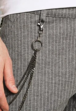 Budget ⌛ Solid SDBARRO ZIPPER STRIPE - Pantalon Classique - Dark Grey 🎁 -Solid Soldes e86c3abb9f2a4a7bace02d0060cfd1f8