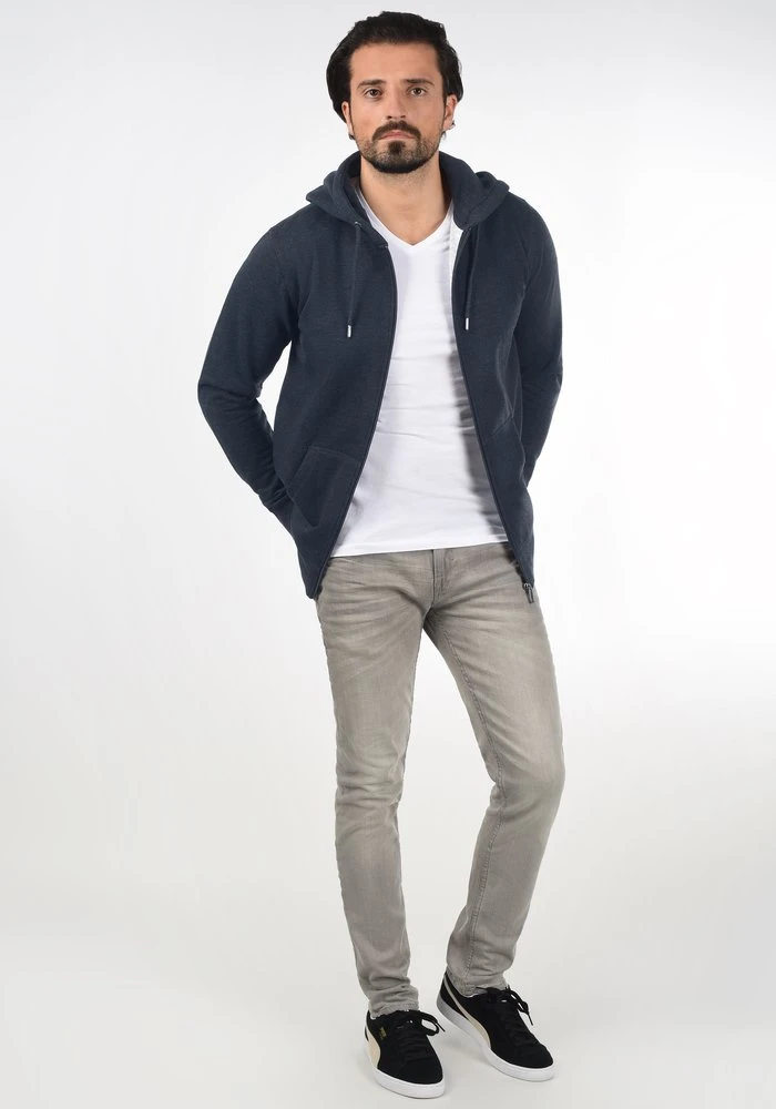 Sortie ⭐ Solid SDBERTIZIP - Sweat à Capuche Zippé - Blue Melange 👍 2 Sortie ⭐ Solid SDBERTIZIP - Sweat à Capuche Zippé - Blue Melange 👍 – Image 2