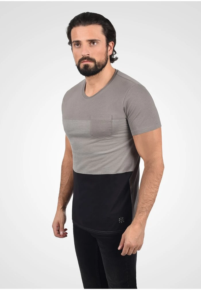 Top 10 ⌛ Solid SDMINGO - T-shirt Imprimé - Mid Grey 🥰 1 Top 10 ⌛ Solid SDMINGO - T-shirt Imprimé - Mid Grey 🥰