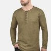 De gros ❤️ Solid RUNDHALSSHIRT TIMUR - T-shirt à Manches Longues - Dune ⌛
