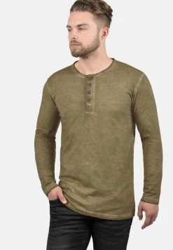 De gros ❤️ Solid RUNDHALSSHIRT TIMUR - T-shirt à Manches Longues - Dune ⌛