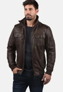 Acheter 😀 Solid SDFAMASH - Veste En Cuir - Brown ✨