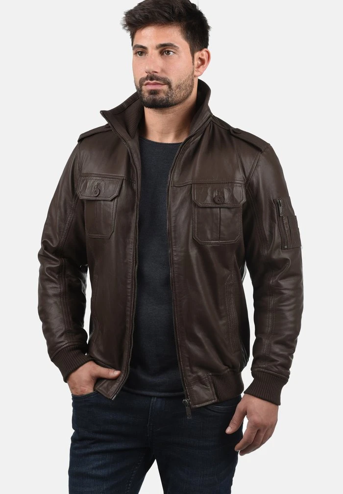 Acheter 😀 Solid SDFAMASH - Veste En Cuir - Brown ✨ 1 Acheter 😀 Solid SDFAMASH - Veste En Cuir - Brown ✨
