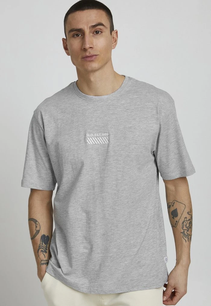 Vente flash 🧨 Solid T-shirt Imprimé - Light Grey Melange ✔️ 1 Vente flash 🧨 Solid T-shirt Imprimé - Light Grey Melange ✔️