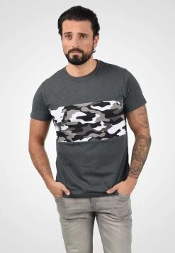 Offres 💯 Solid SDCALLUX - T-shirt Imprimé - Dark Grey Melange 🧨