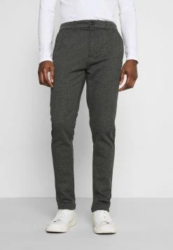 Meilleure vente ⭐ Solid BARRO ZIPPER - Pantalon Classique - Black 😉